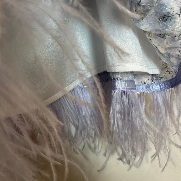 Queen of Sparkles Floral Sequin Feather Tank Purple Top Flower Glitter Medium - Picture 5 of 11